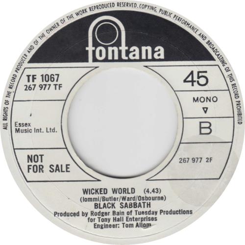 Black Sabbath Evil Woman - Mono UK Promo 7